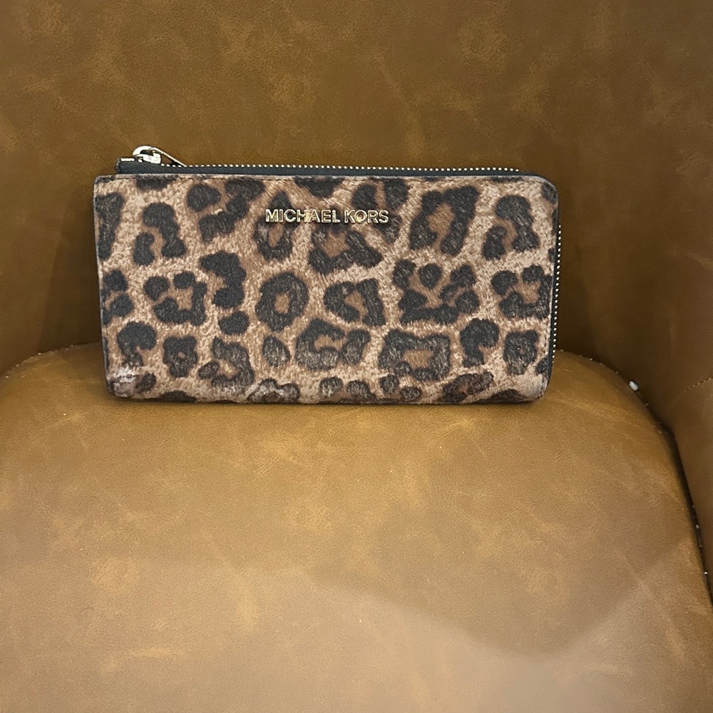 Michael Kors Brown Leopard Print Wallet